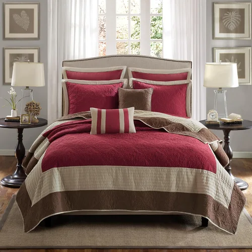 Vista 10 de Madison Park Attingham - Juego de edredón reversible, colcha transpirable para todas las estaciones, capas de ropa de cama ligeras y acogedoras