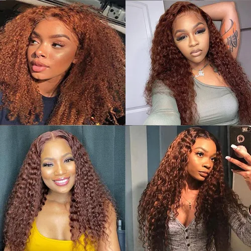 Vista 3 de #30 - Paquetes de cabello humano rizado marrón Jerry, 3 paquetes, 20, 22 30# Jerry rizado