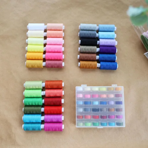 Vista 3 de 72 hilos para coser, 36 colores surtidos de hilo de coser con 36 bobinas preenrolladas a juego
