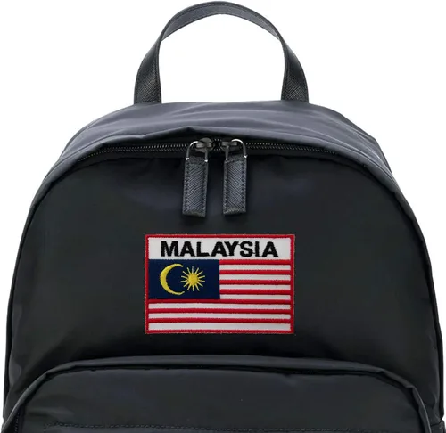 Vista 6 de Parche bordado de banderas nacionales de Malasia coser para bolsos, alfileres de solapa banderas de Malasia, recuerdo de viaje mundial NO.004A