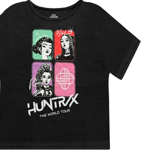 Vista 3 de KPop Demon Hunters - Conjunto de pijama para niñas, 2 piezas, camiseta de manga corta y pantalones cortos, ropa de dormir suave, producto
