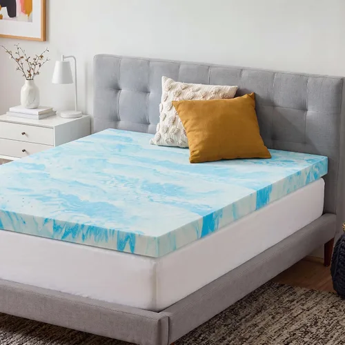 Vista 11 de DUMOS Cubrecolchón de espuma viscoelástica, grueso para cama con infusión de gel refrescante, suave y cómodo, transpirable, certificado CertiPUR-US