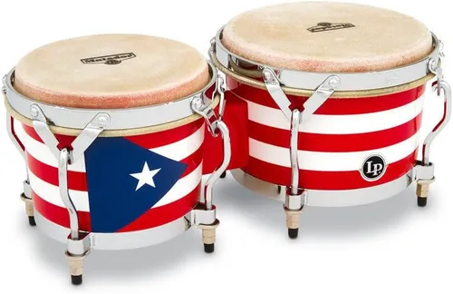 Vista 7 de Latin Percussion M201 LP Matador Wood Bongos - Marrón Oscuro/Cromo 8.625 pulgadas