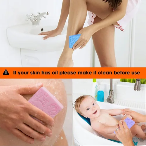 Vista 5 de Esponja exfoliante de baño, exfoliante de spa, esponja de ducha corporal de baño, removedor de esponja de piel muerta para adultos, bebés, mujeres
