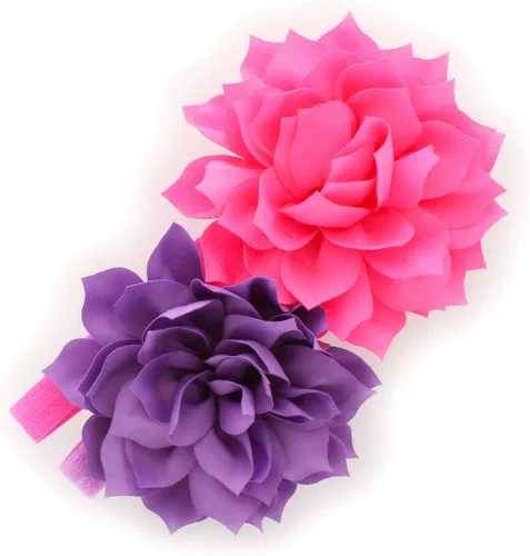 Vista 38 de Diademas de flores de pétalos para bebés y niñas, par elástico para niños pequeños