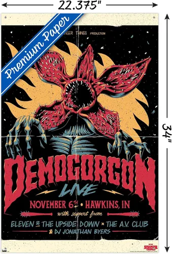 Vista 3 de Netflix Stranger Things - Póster de pared en vivo con chinchetas de Demogorgon