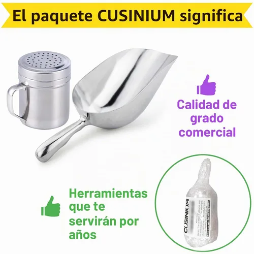 Vista 3 de CUSINIUM Palomitas de maíz/pala de aluminio con salero de palomitas de maíz con mango - No incluye consumibles