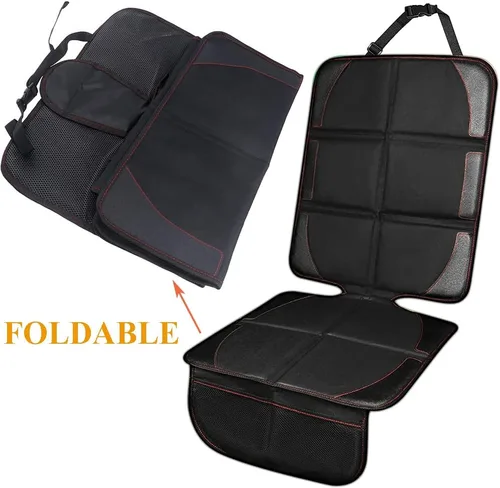 Vista 7 de Protector de asiento de automóvil, 1 funda protectora de cuero plegable impermeable para mascotas, con acolchado más grueso y respaldo