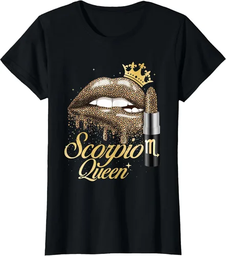 Vista 30 de Scorpio Queen - Zodiac Sign Horoscope Birthday T-Shirt Negro