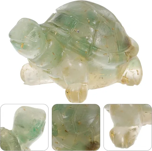 Vista 6 de Estatua de tortuga de cristal, elegante figura de tortuga para decoración de mesa, decoración de pecera y adorno para el hogar, figura de cristal