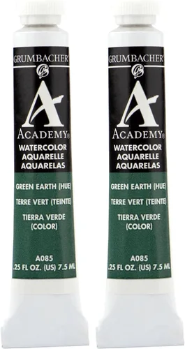 Vista 14 de Grumbacher Academy Pintura de acuarela, 0.3 fl oz/0.25 onzas, óxido de cromo verde (A048)