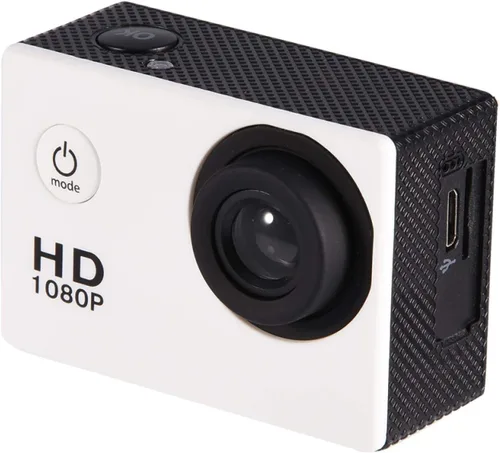 Vista 8 de Cámara de acción deportiva, videocámara subacuática de 30M, videocámara de ángulo de 90 grados con kit de accesorios de montaje (blanco)