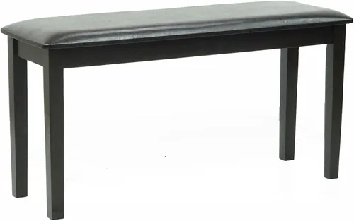 Vista 4 de Banco de madera maciza manchado de comedor asiento acolchado acabado negro espresso