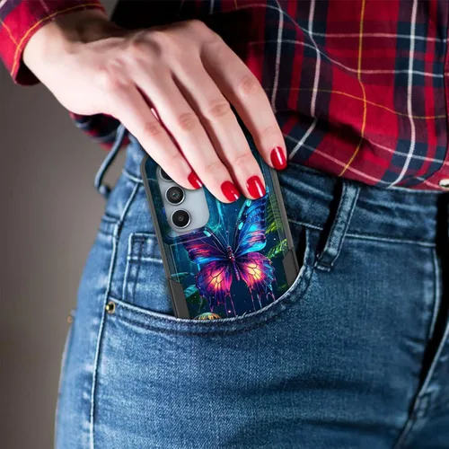 Vista 722 de Funda para Galaxy A14 5G, resistente de doble capa híbrida de policarbonato duro, goma suave, a prueba de golpes, funda protectora resistente