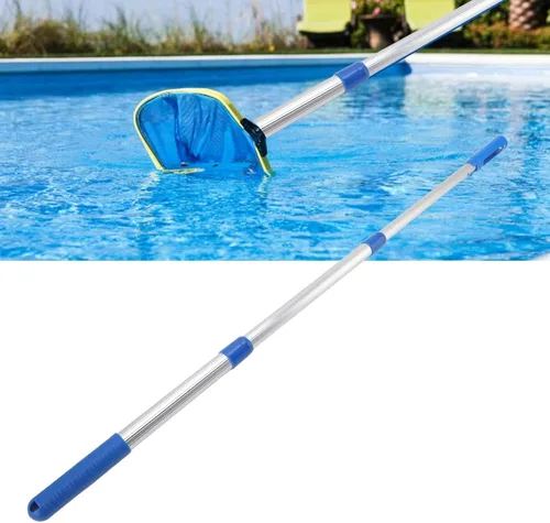 Vista 3 de TOPINCN Poste telescópico para piscina, poste telescópico de aluminio profesional de 3 secciones, mango de red desmontable para redes de espumadera