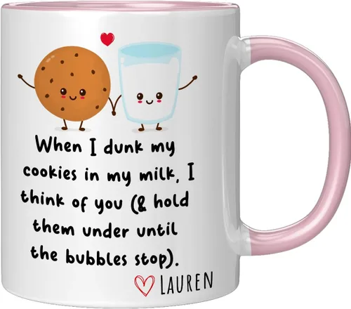 Vista 9 de When I Dunk My Cookies In My Milk I Think Of You - Novelty Coffee Mug White and Many Cute Colors - Funny Gift for Birthday Christmas Thanksgiving