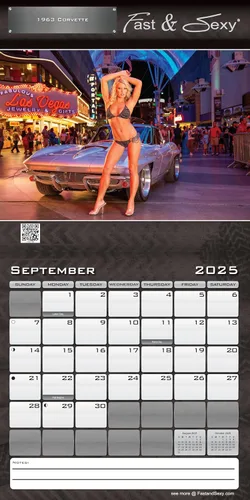 Vista 2 de Calendario de pared 2025 Fast & Sexy Car Girl de 12 x 12 pulgadas (versión PG)