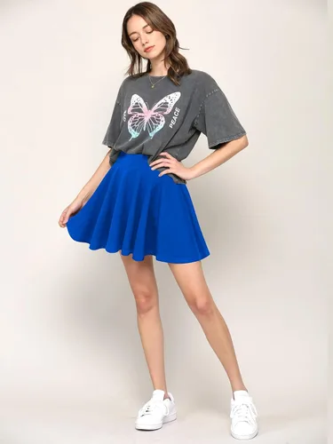 Vista 7 de Made By Johnny Minifalda plisada y elástica casual para mujer con pantalones cortos