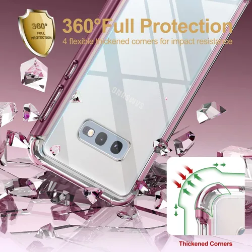Vista 7 de SURITCH Funda transparente para Samsung Galaxy S10E (solo 5.8 pulgadas), [protector de pantalla integrado], protección de cuerpo completo, a prueba