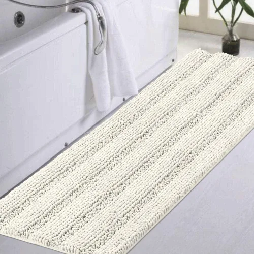 Vista 9 de Turquoize Alfombra de baño de chenilla de lujo para baño, extra absorbente, alfombra de ducha de microfibra antideslizante para baño, alfombra Aqua