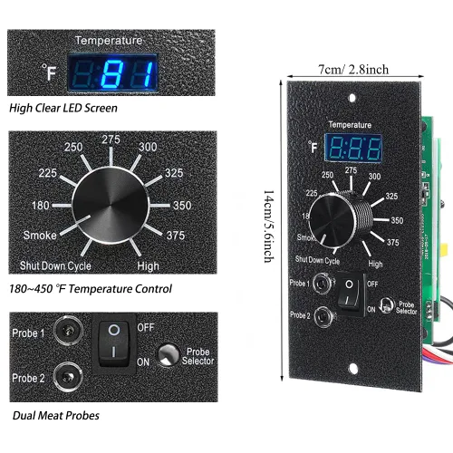 Vista 2 de Kit de termostato digital de repuesto para parrillas de pellets Traeger, controlador Traeger Pro, piezas de repuesto de panel de control