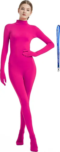 Vista 19 de Overol completo Full Bodysuit para mujer, con cremallera, sin capucha, de licra Spandex, para disfraz Zentai Negro