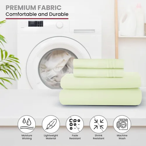 Vista 395 de LUX Décor - Juego de sábanas Twin de microfibra ultrasuave de 3 piezas con sábana encimera, sábana bajera de 16 pulgadas de profundidad y funda