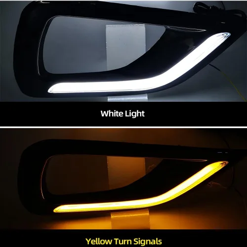 Vista 3 de BAKUGO 2 unids coche LED diurna luz de señal de giro DRL lámpara de niebla para Nissan Navara NP300 2015 2016 2017 2018 2019