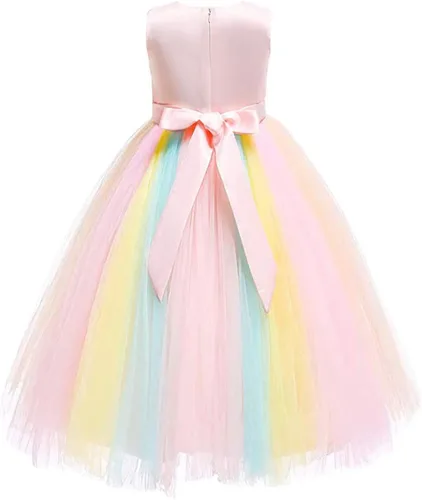 Vista 43 de Vestido de tul de unicornio arcoíris para niñas, vestido de princesa para cumpleaños, Halloween, Navidad, concurso de baile, fiesta de baile