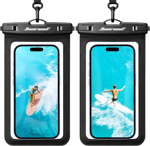 Vista 8 de Hiearcool Funda impermeable IPX8 para iPhone 17/16/15/14 Pro Max, bolsa seca para teléfono celular para artículos esenciales de playa y crucero