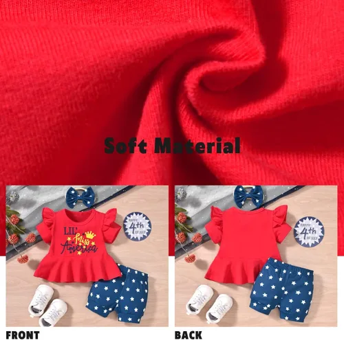 Vista 5 de Aalizzwell Conjunto de ropa de Pascua para bebés y niñas pequeñas