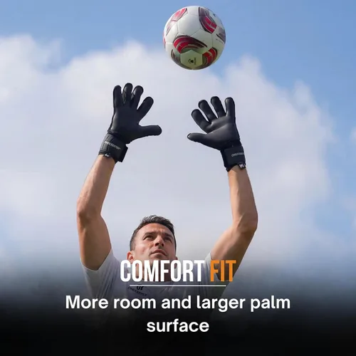 Vista 3 de ONEKEEPER Guantes de portero de nivel profesional sólido blanco o negro para niños, jóvenes y adultos, guantes de portero de fútbol GK Látex