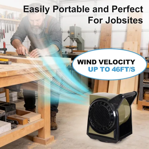 Vista 8 de BILT HARD Ventilador profesional giratorio de alta velocidad, ventilador de 15 pulgadas 450 CFM con 3 velocidades para secado, motor de aire de 120