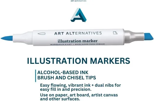 Vista 4 de Art Alternatives Marcador de ilustración, juego de 6 marcadores, tonos grises