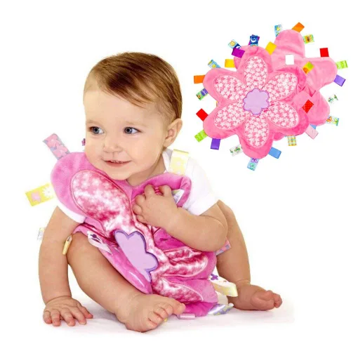 Vista 15 de Loveys Minky Dot - Manta de seguridad con características sensoriales Taggy, manta de felpa suave y relajante para bebés de 3 a 12 meses, 10 x 10