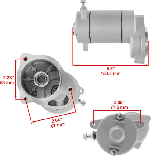 Vista 2 de Caltric Motor de arranque compatible con Polaris Trail Blazer 250 1996 1997 1998-2006 / Trail Blazer 400 2003