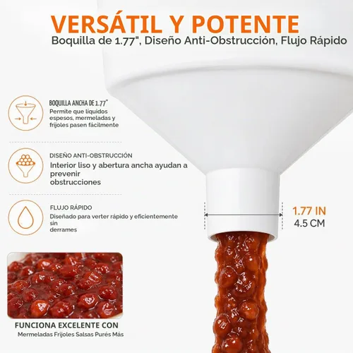 Vista 5 de Cabilock Embudo de cocina grande de boca ancha de plástico para llenado de bebidas de aceite de cerveza, herramienta de vertido sin derrames