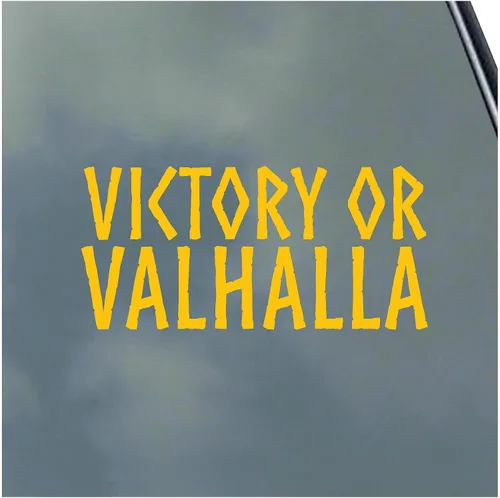 Vista 7 de Adhesivo de vinilo Victory or Valhalla Viking Asatru Thor Loki Runic Symbol Find Your Way Negro