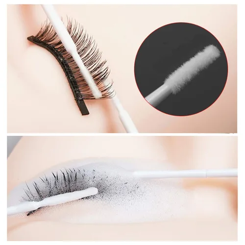 Vista 5 de i-Laesh 200 microcepillos – Microswabs de precisión para extensiones de pestañas, aplicadores de rímel de pestañas – Ideal para ojos, dentales