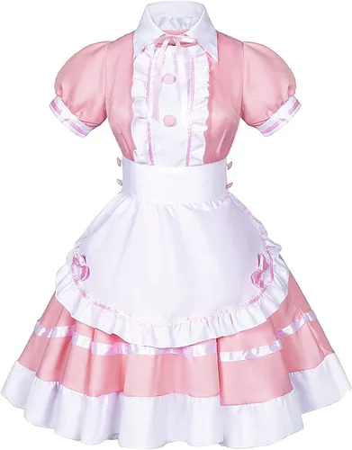 Vista 5 de Elibelle Vestido de sirvienta de anime japonés para cosplay, dulce clásico Lolita, delantal elegante con calcetines y guantes