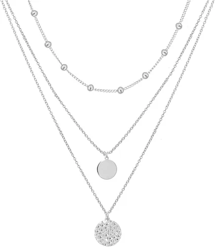 Vista 6 de YANCHUN Gargantilla en capas para mujer, collar apilado a la moda para mujer, gargantilla de círculo de estrella, corazón y estrella, regalos de 1