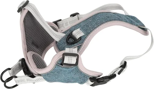 Vista 5 de Dog Vest Harness, Adjustable Reflective No Pull Chest Harness for Large Medium Dogs, Polyester Nylon Outdoor Walking Safety Strap (S)