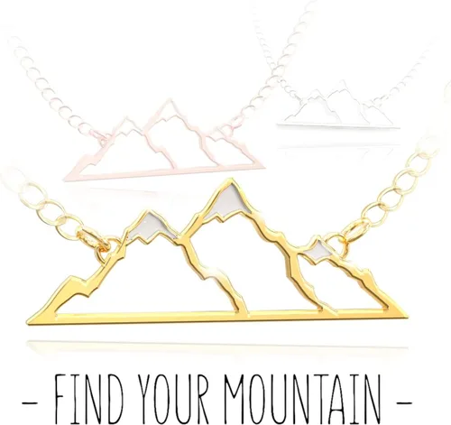 Vista 3 de Happy Kisses Collar de montaña con parte superior de nieve, hipoalergénico, con tarjeta de mensaje, regalo de joyería para los amantes