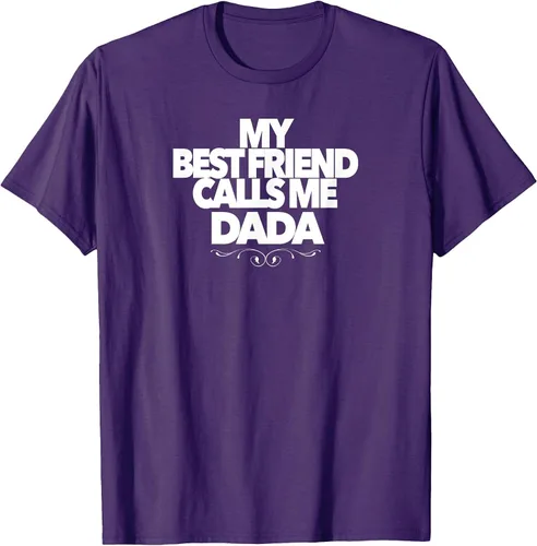 Vista 4 de My Best Friend Calls ME DADA Funny Baby Shower Present dad T-Shirt Asphalt Grey