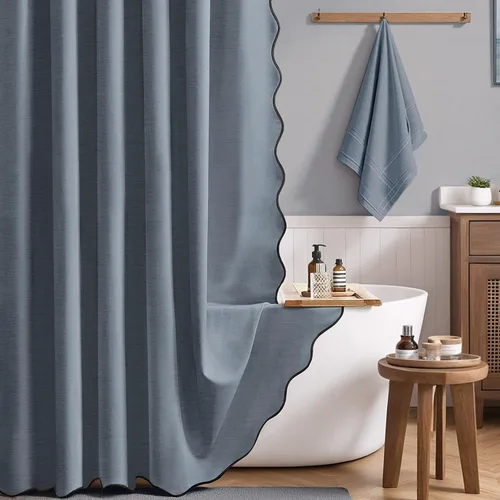 Vista 22 de BTTN Lino Crema Festoneado 36x72