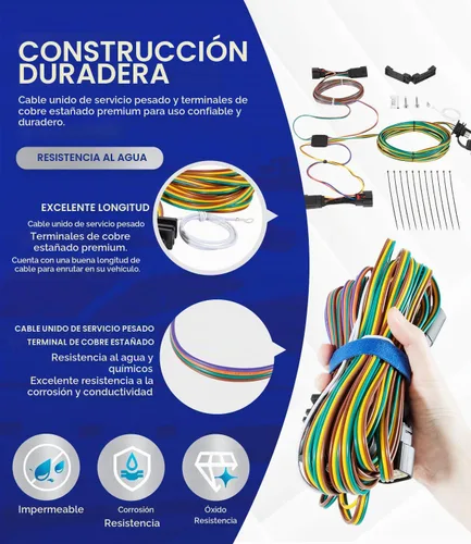 Vista 5 de Repuesto para cableado de luz Blue Ox EZ BX88368 - Kit de arnés de cableado de remolque para Jeep Willys 2021-2025 Wrangler JL 2018-2025 y Gladiator