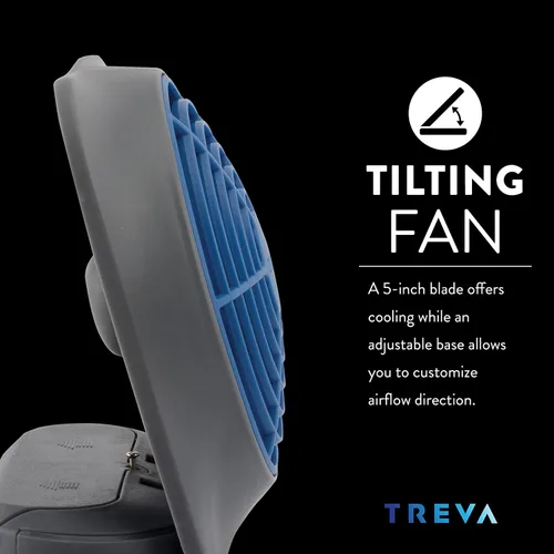 Vista 5 de O2COOL - Circulador de aire para escritorio de 5 pulgadas, portátil, con batería FA
