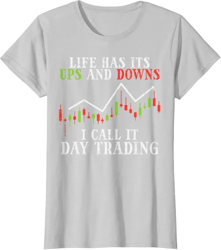 Vista 18 de Life Ups And Downs Day Trading Crypto Stock Market Trader T-Shirt, Negro