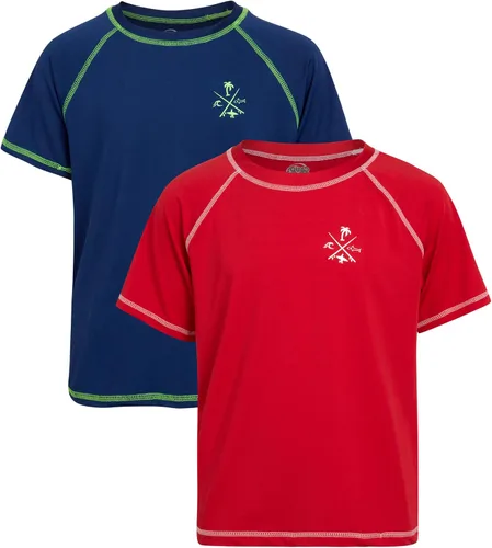 Vista 8 de Quad Seven Camiseta de natación para niños, paquete de 2 unidades de protección solar de secado rápido de manga corta para niños, jóvenes, niños
