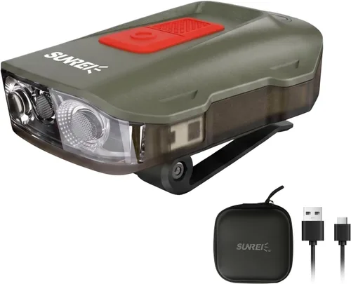 Vista 10 de SUNREI - Luz recargable con sensor de movimiento con clip en el sombrero con 150 lúmenes y 600 mAh, linterna giratoria para pesca, camping, correr